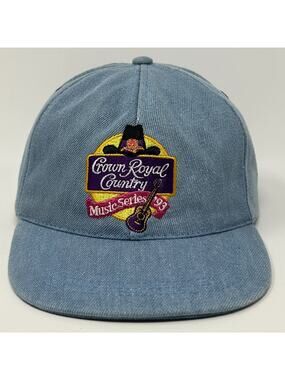 Vintage 90s Crown Royal Country Music Series 93 Hat Cap Western Strapback Blue